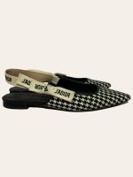 Dior Jadior Houndstooth Slingback Flats