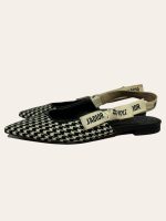 Dior Jadior Houndstooth Slingback Flats