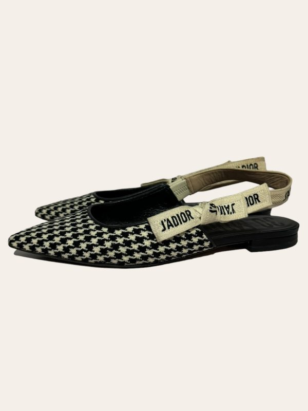 Dior Jadior Houndstooth Slingback Flats
