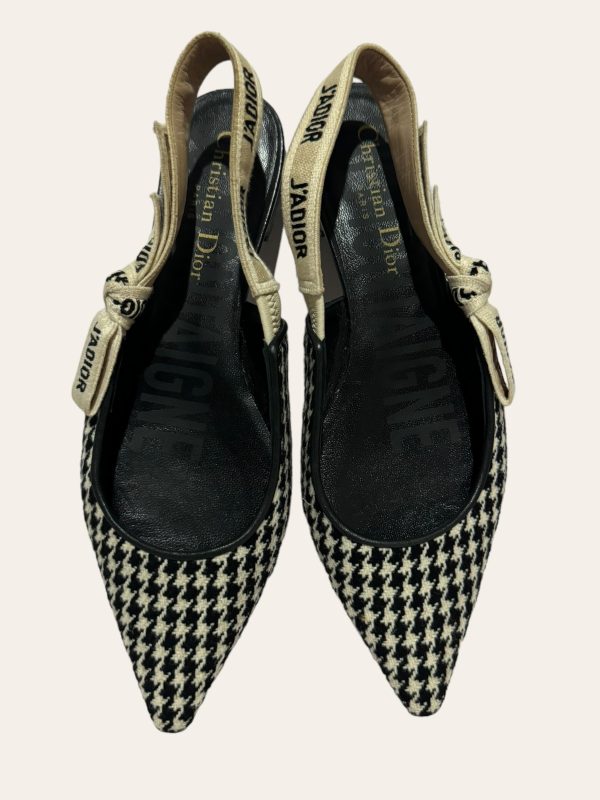 Dior Jadior Houndstooth Slingback Flats