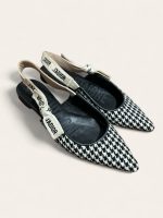 Dior Jadior Houndstooth Slingback Flats