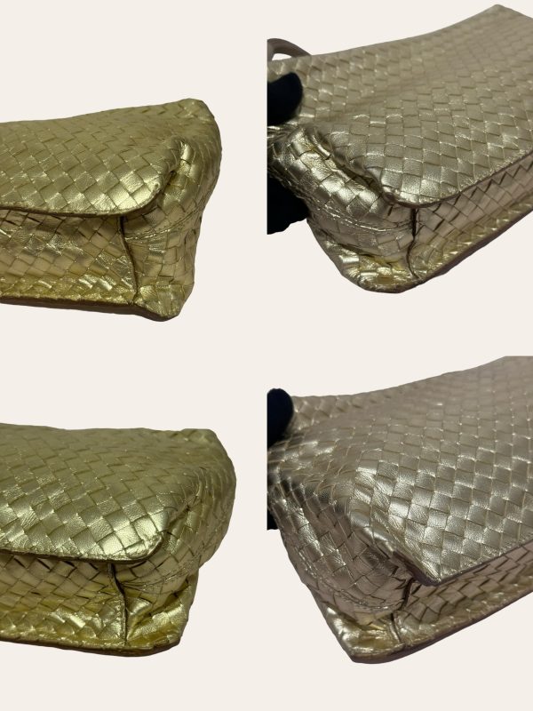 Bottega Veneta Gold Intrecciato Shoulder Bag