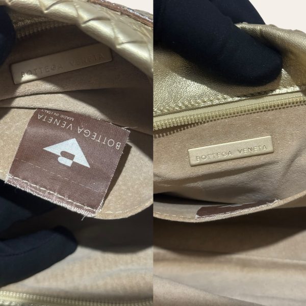 Bottega Veneta Gold Intrecciato Shoulder Bag