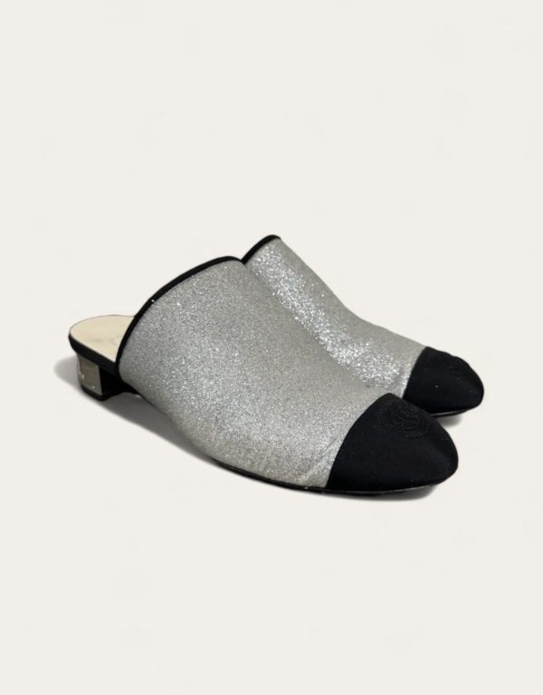 Chanel Glitter Mules SZ 37