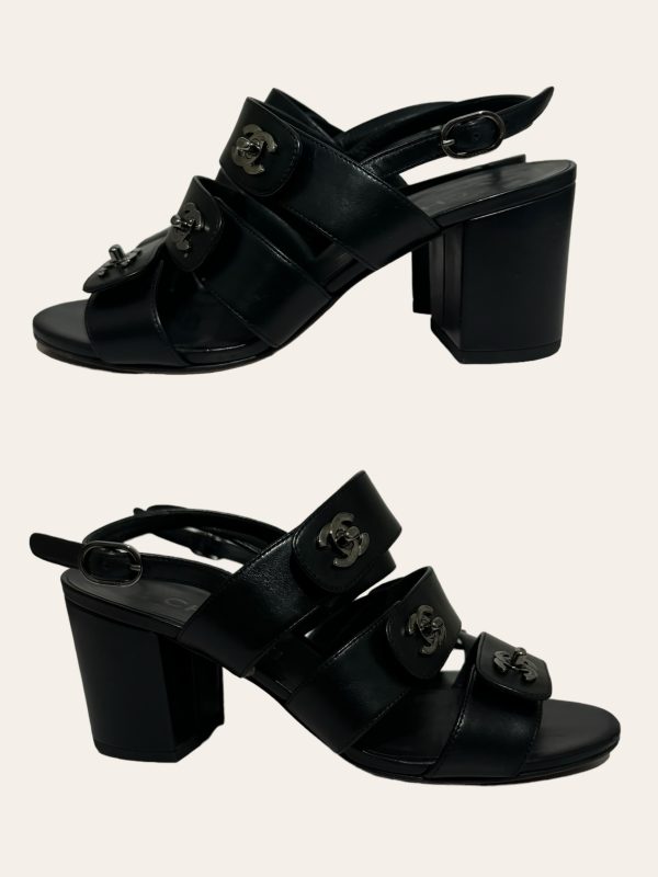 Chanel Turnlock Heel SZ 36