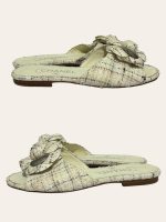Chanel Camellia Tweed Slides SZ 36