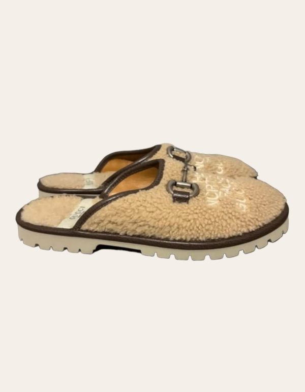 Gucci X Northface Shearling Slides SZ 36