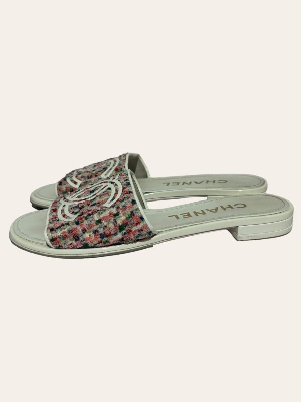 Chanel Tweed Slides SZ 35