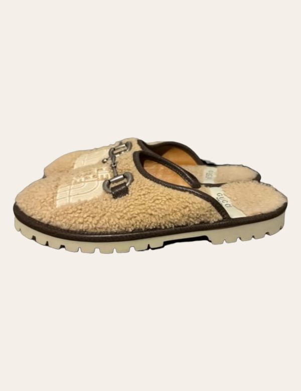 Gucci X Northface Shearling Slides SZ 36