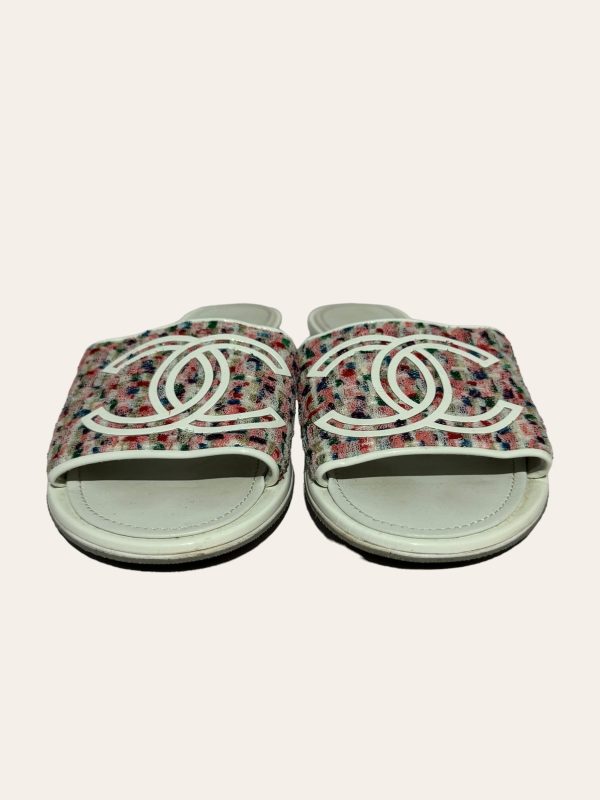 Chanel Tweed Slides SZ 35