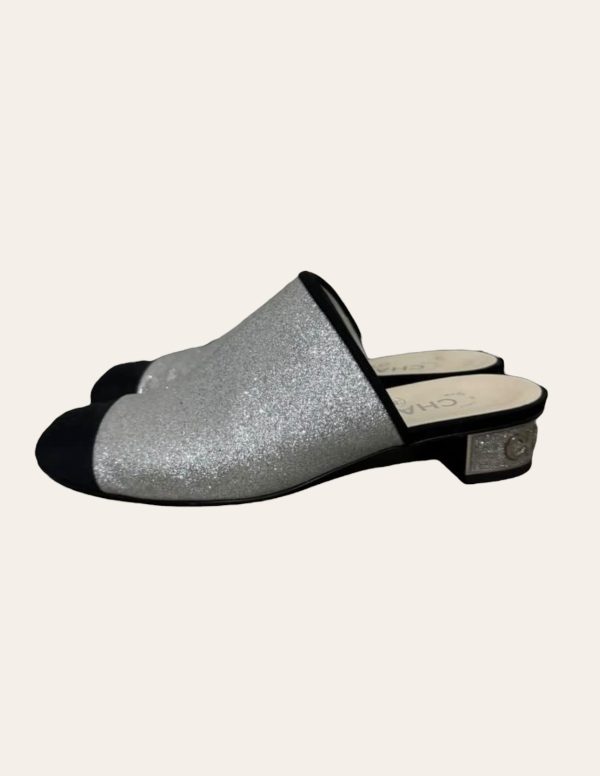Chanel Glitter Mules SZ 37