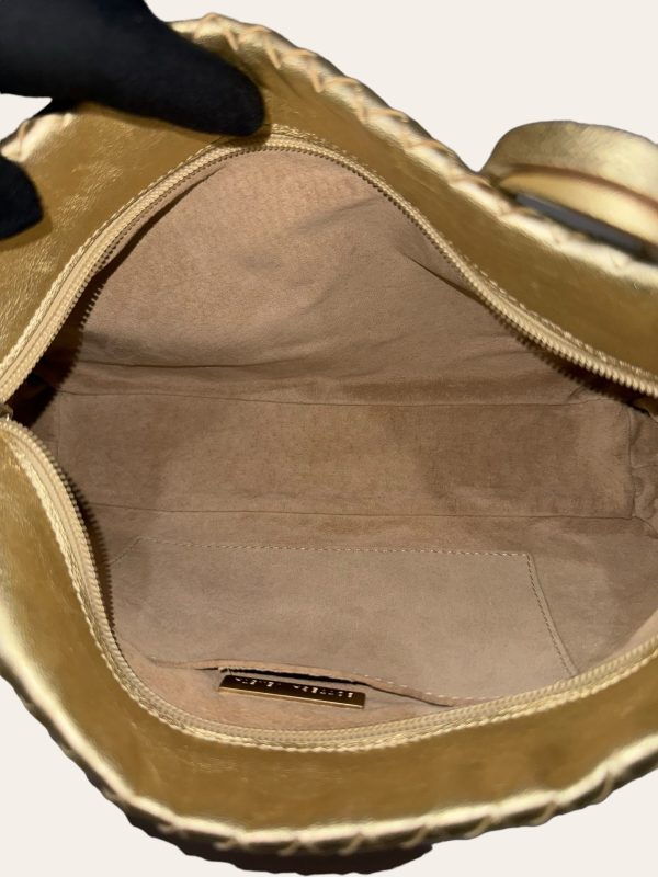 Bottega Veneta Gold Intrecciato Shoulder Bag