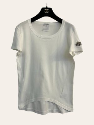 Chanel Sleeve Beaded Logo T-Shirt