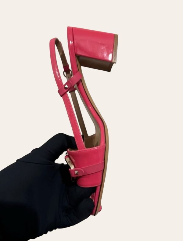 Valentino V Logo Block Heel SZ 37
