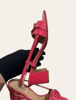 Valentino V Logo Block Heel SZ 37
