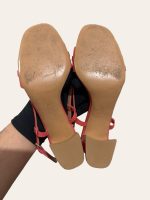 Valentino V Logo Block Heel SZ 37