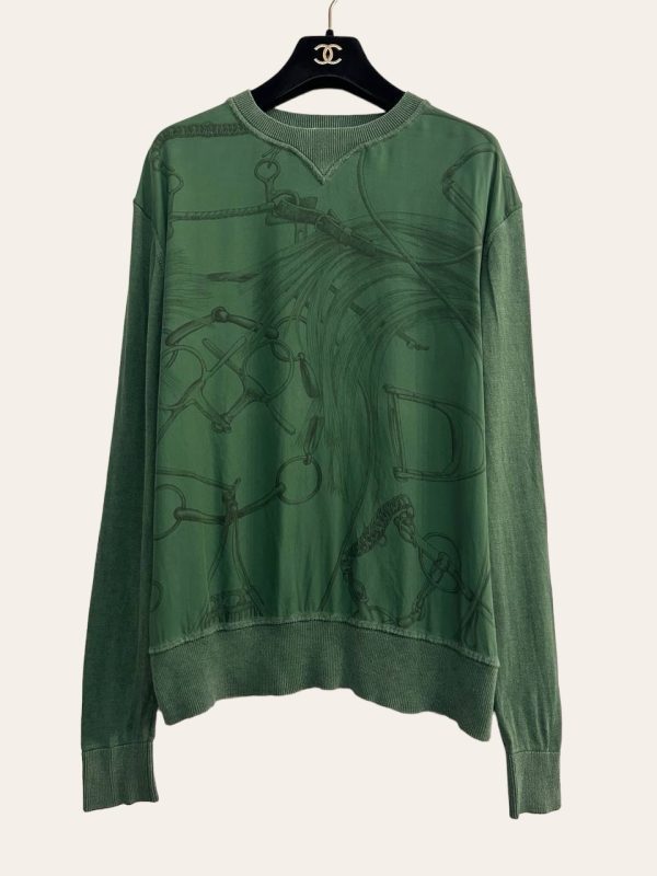 Hermes Silk Long Sleeve Twillaine Sweater