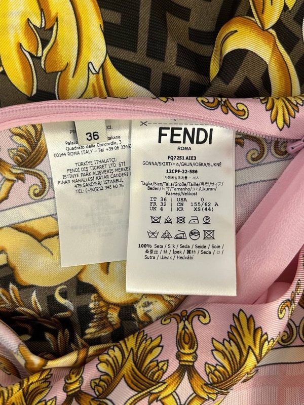 Versace X Fendi Fendace Silk Skirt