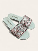 Chanel Tweed Slides SZ 35