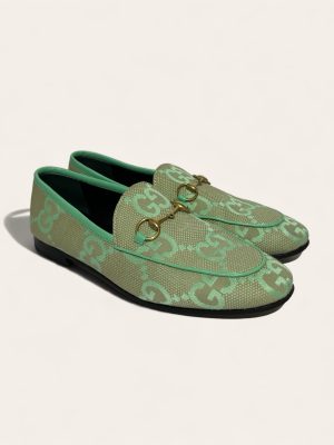 Gucci Monogram Horsebit Jordaan Loafer SZ 37