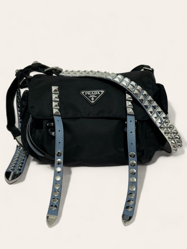Prada Nylon Stud Crossbody Bag
