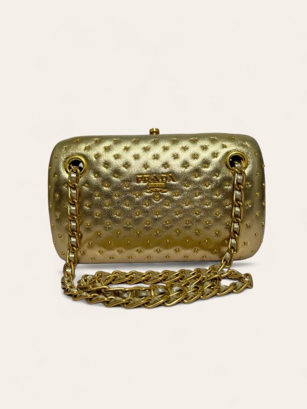 Prada Gold Chain Clutch