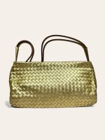 Bottega Veneta Gold Intrecciato Shoulder Bag