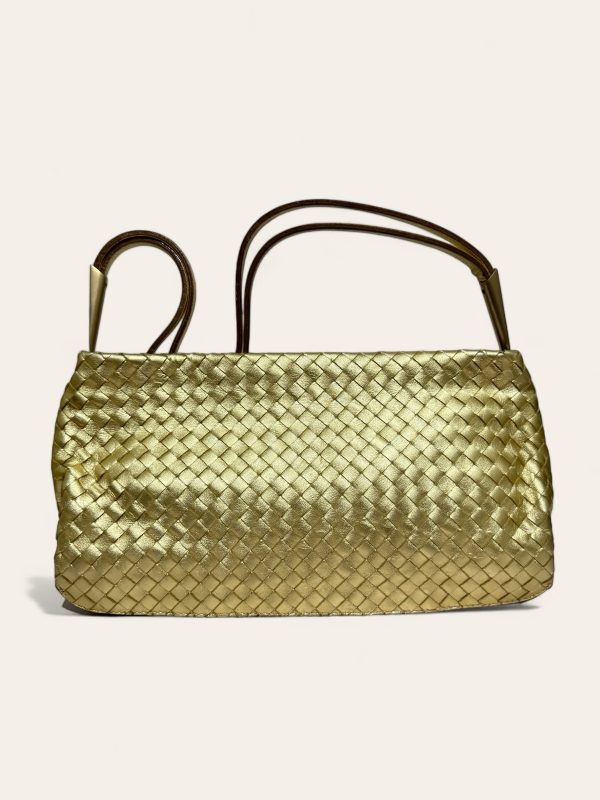 Bottega Veneta Gold Intrecciato Shoulder Bag