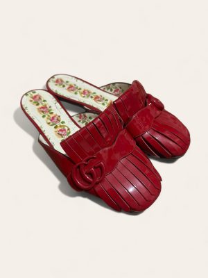 Gucci Marmont Patent Slides SZ 36