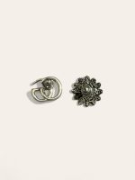 Gucci Silver Double G Flower Stud Earrings