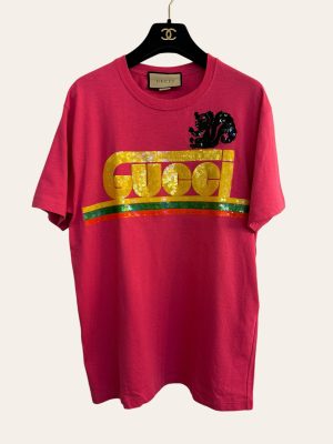 Gucci Sequin Logo Oversized T-Shirt