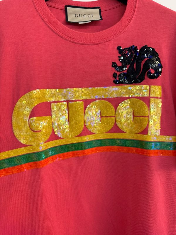 Gucci Sequin Logo Oversized T-Shirt