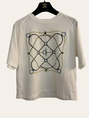 Hermes 'Figure Artistique' Cropped T-Shirt