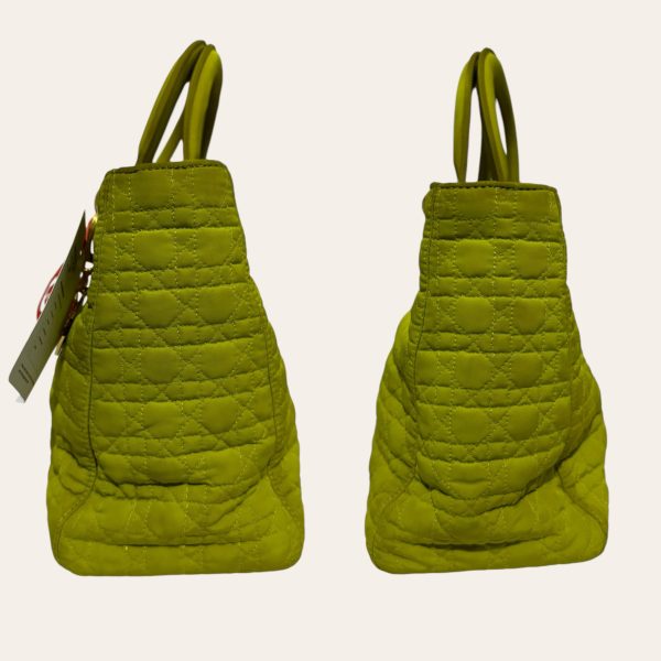 Lady Dior Green Top Handle in Nylon