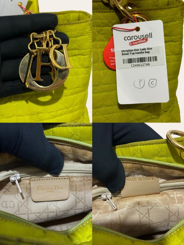 Lady Dior Green Top Handle in Nylon