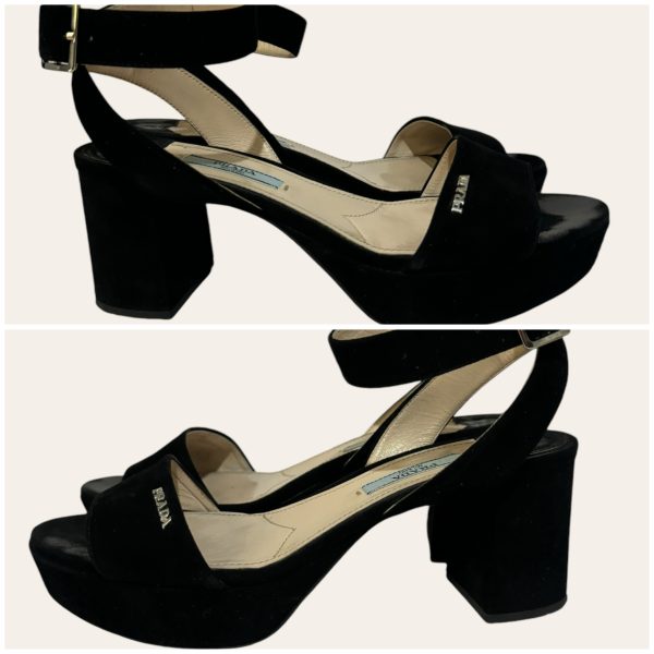 Prada Block Heel Sandal Size 35.5
