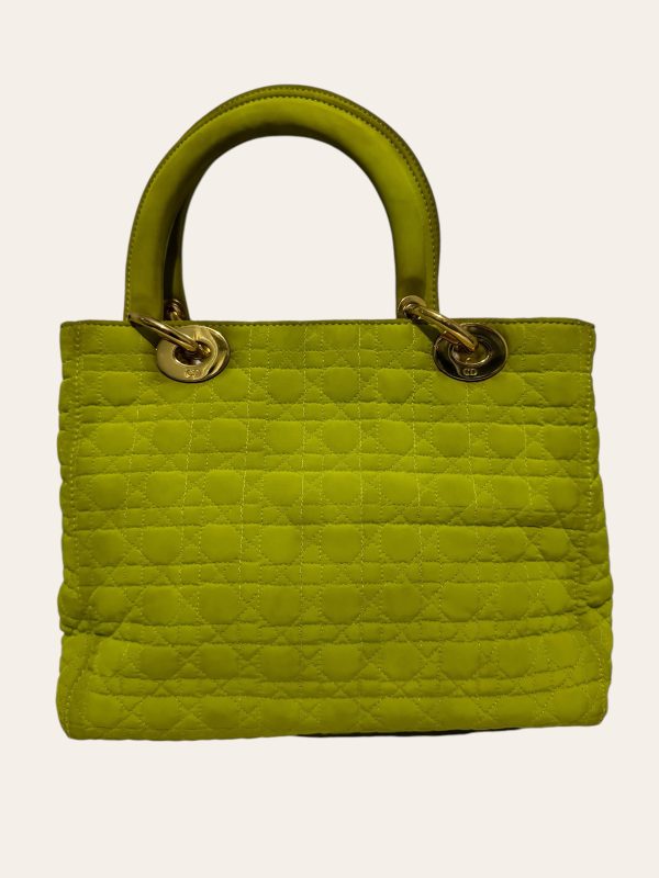 Lady Dior Green Top Handle in Nylon