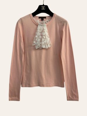 Louis Vuitton Monogram Lace Collar Top