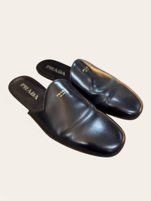 Prada Brushed Leather Slippers Size UK 7 / EU 41