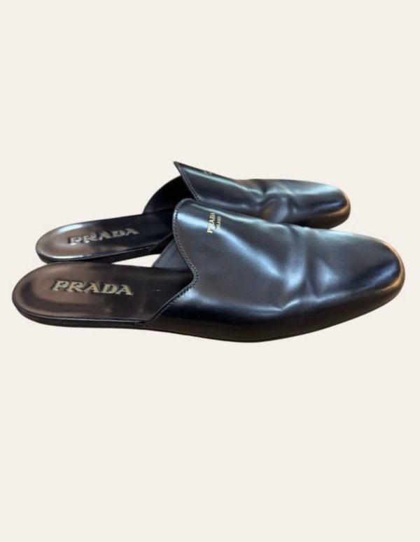 Prada Brushed Leather Slippers Size UK 7 / EU 41