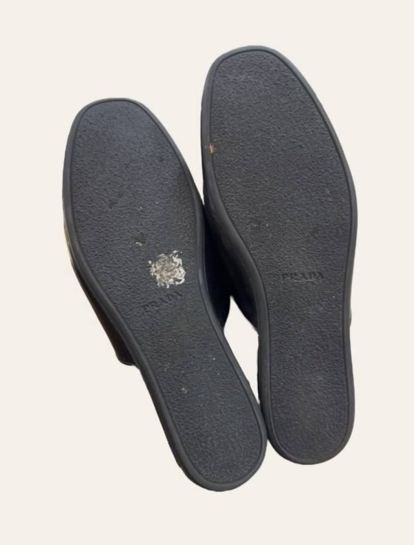 Prada Brushed Leather Slippers Size UK 7 / EU 41