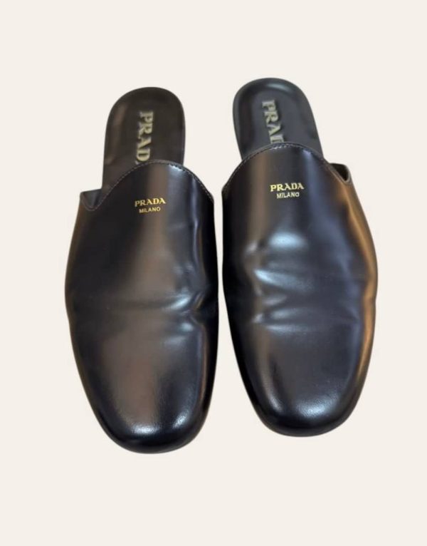 Prada Brushed Leather Slippers Size UK 7 / EU 41