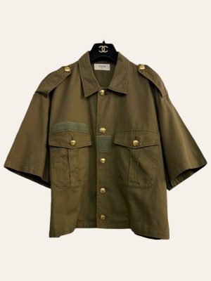 Celine Triomphe Military Cropped Shirt
