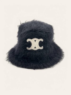 Celine Triomphe Bucket Hat in Brushed Mohair