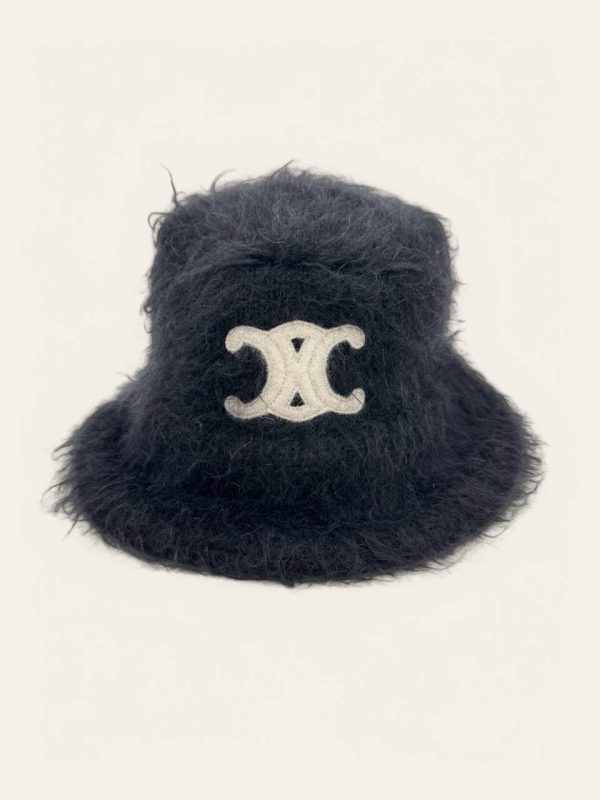 Celine Triomphe Bucket Hat in Brushed Mohair