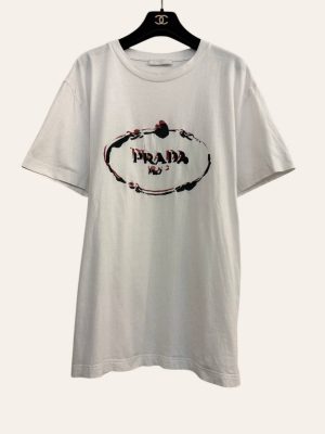 Prada Embroidered Logo T-Shirt