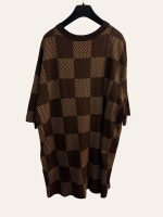 Louis Vuitton Damier Short-Sleeves Crewneck with LV Crystal Patch