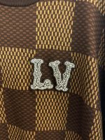 Louis Vuitton Damier Short-Sleeves Crewneck with LV Crystal Patch