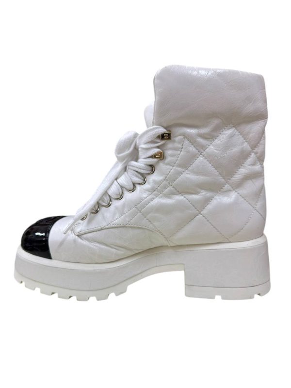 Chanel Quilted Leather Boots Size 37.5