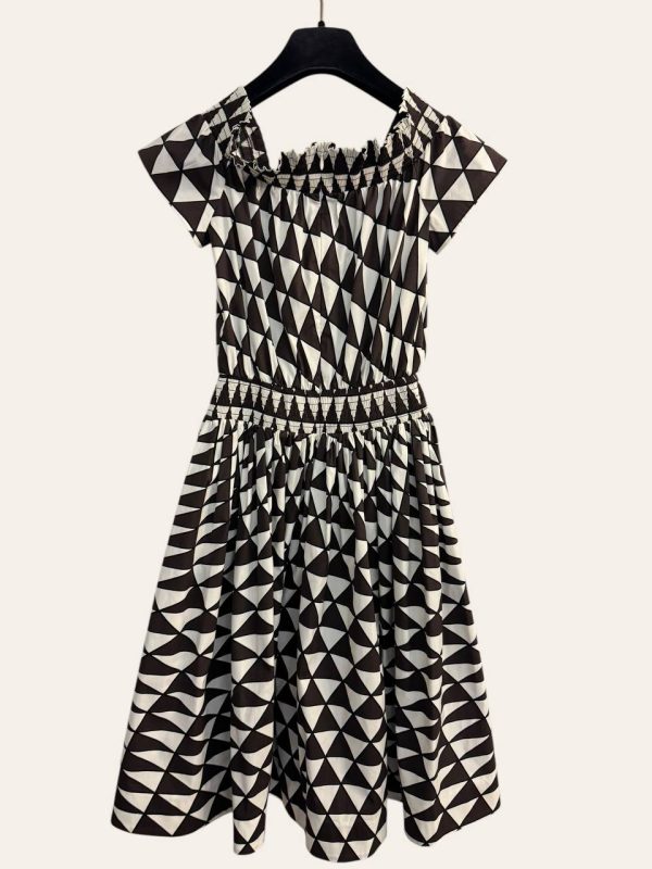 Prada Off Shoulder Triangle Dress